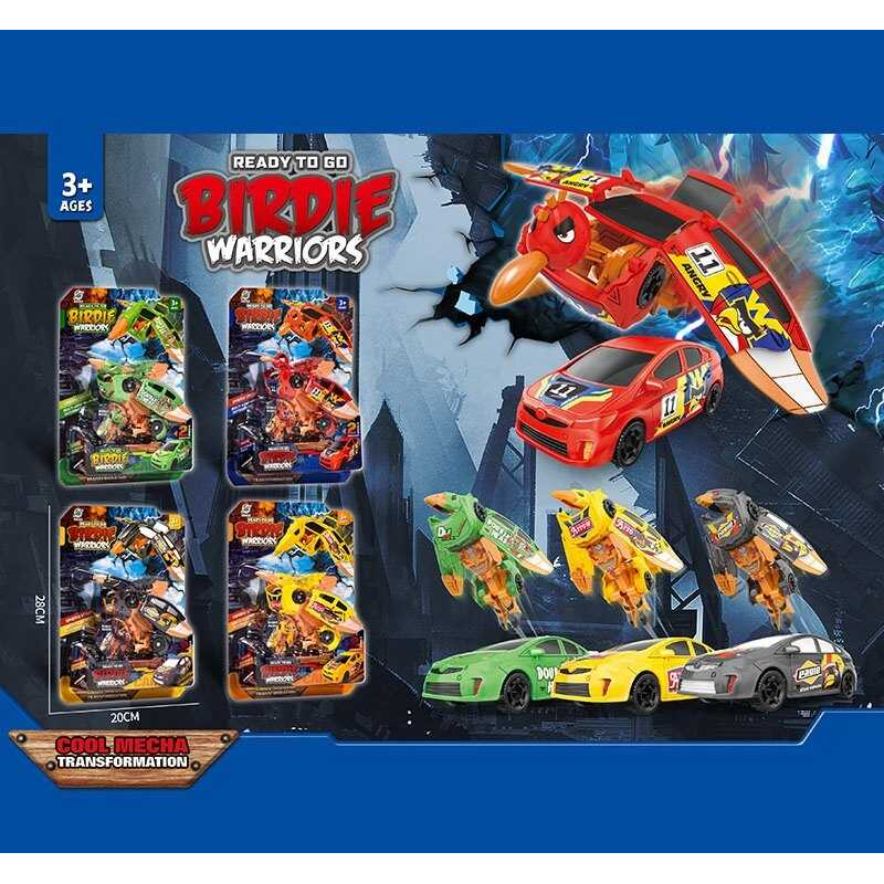 Трансформер 339-53 (96/2) 4 види, висота пташки 14 см, пластикові колеса, на листі, ВИДАЄТЬСЯ ТІЛЬКИ МІКС ВИДІВ