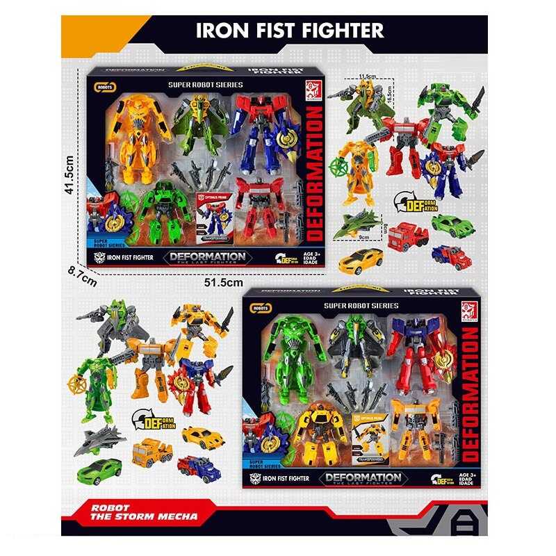 Трансформер 666-8 (24) 2 види, 5 роботів, зброя, в коробці