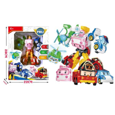 Трансформер XG 245 (48/2) робот, 3 машинки, вертоліт, висота робота - 16 см, в коробці