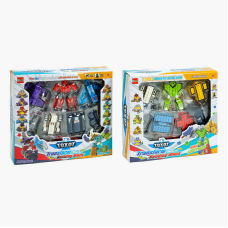 Трансформери 991-4 (48) АНГЛ\РОС ПАКУВАННЯ, 2 види, 5 роботів, 4 фігурки героїв, аксесуари, запускачі із зарядами, інструкція, в коробці