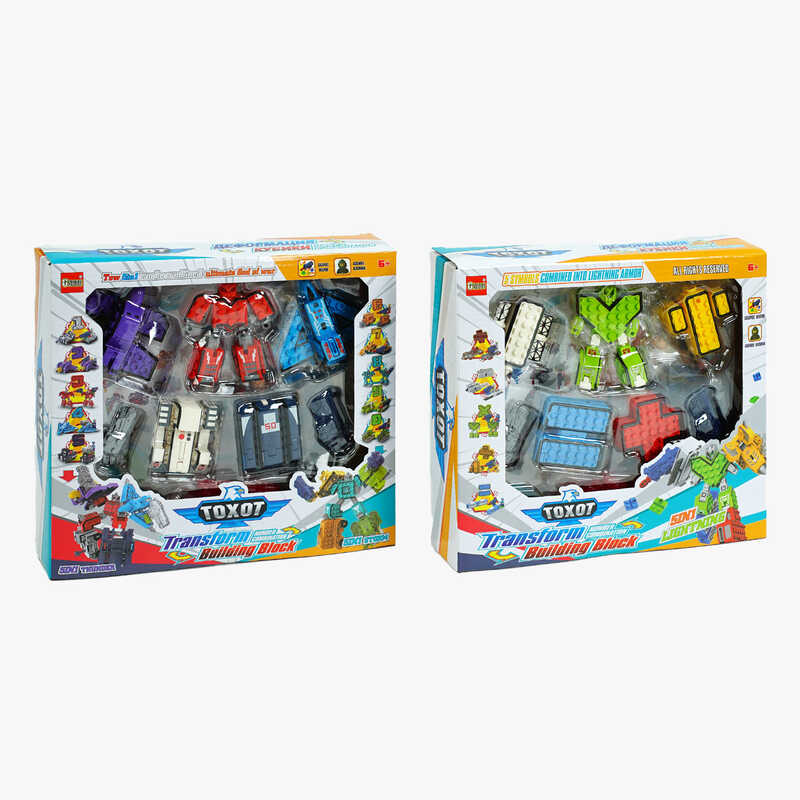 Трансформери 991-4 (48) АНГЛ\РОС ПАКУВАННЯ, 2 види, 5 роботів, 4 фігурки героїв, аксесуари, запускачі із зарядами, інструкція, в коробці