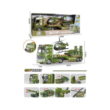Трейлер 8198-1 (9) звук, підсвітка фар, батарейки, інерція, гелікоптер, танк, рухомі елементи в коробці