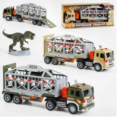 Трейлер WY 571 KL (18) 2 види, інерція, звук, підсвічування, масштаб 1:16, фігурка динозавра, у коробці