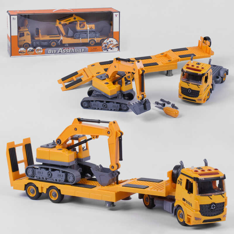 Трейлер YW 9085 A (12/2) конструктор, світло, звук, у коробці