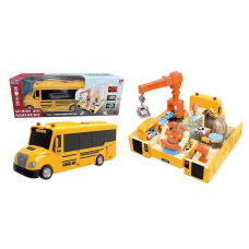 Трейлер із треком SJ 682 B-1 (12) 3 машинки, звуки, мелодії, підсвічування, кермо, рухливі елементи, механічний підіймальний кран, коробці