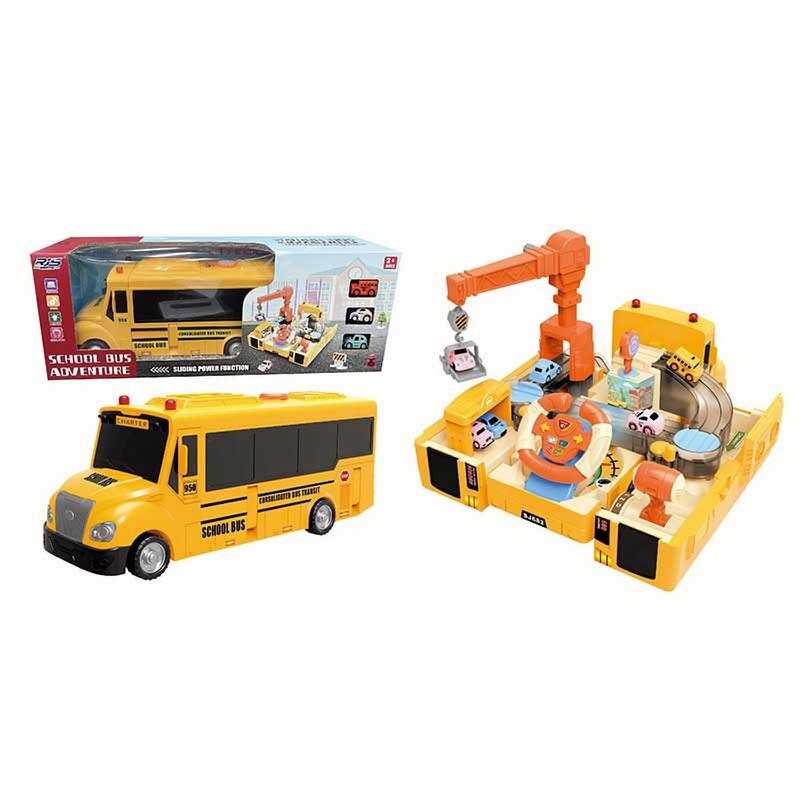 Трейлер із треком SJ 682 B-1 (12) 3 машинки, звуки, мелодії, підсвічування, кермо, рухливі елементи, механічний підіймальний кран, коробці