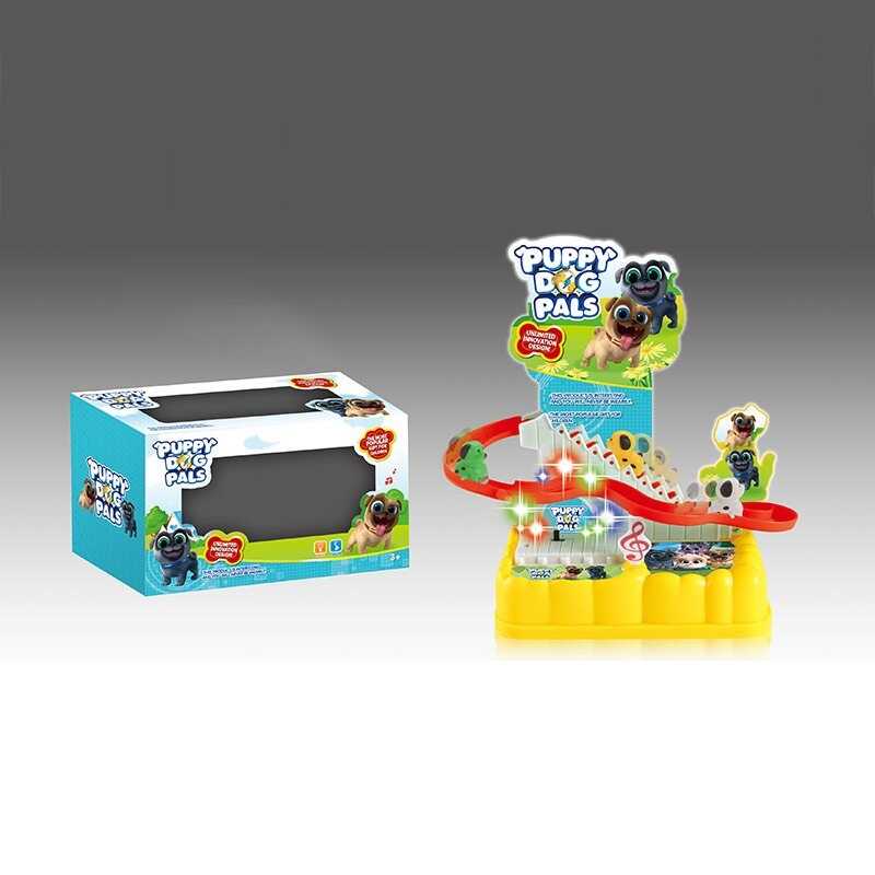 Трек 0912-6 (96/2)  “Собачки”, підіймач на батарейках, музика, підсвітка, 3 фігурки, автоматичний підіймач, в коробці