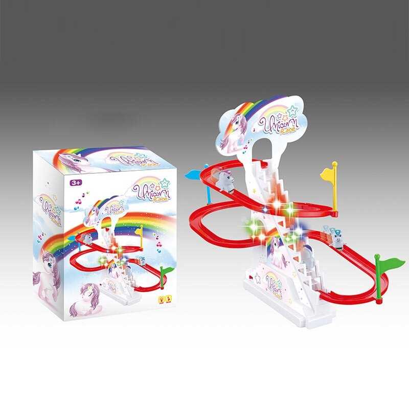 Трек 1112-7 (120/2) автоматичний підіймач, звуки, мелодія, підсвічування, 3 машинки, в коробці