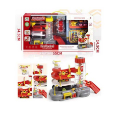 Трек 32-2 (18) трирівневий, механічний підіймач, 4 мінімашинки, вертоліт, аксесуар, в коробці     