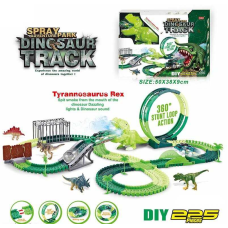 Трек 354 (18/2) світло, звук, дино майданчик, 225 елементів, довжина треку 500 см, аксесуари, в коробці