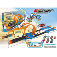 Трек 652 H4 (36/2) 36 елементів, 4 металопластикові машинки, запускачі, наліпки, декоративні елементи, в коробці