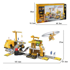 Трек 660 A-198 (6) 93 деталі, запускач для машинок, металопластикові машинки, фігурки будівельників, наліпки в коробці