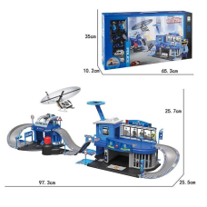 Трек 660 A-200 (6) 73 деталі, запускач для машинок, металопластикові машинки, фігурки поліціянтів, наліпки, в коробці