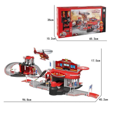 Трек 660 A-201 (6) 77 деталей, металопластикові вертоліт, мотоцикл, машинки, фігурки пожежників, наліпки, в коробці