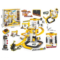 Трек 660 S-23 (6) 53 елементи, 3 металопластикові машинки, гелікоптер, звуки, підсвічування, мікрофон, механічний ліфт, наліпки, інструкція, в коробці