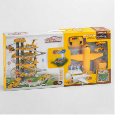 Трек 660 А-302 (10/2) 5 поверхів, 2 машинки, 1 машинка змінює колір, літак, автоматичний підіймач, світло, звук, аксесуари, в коробці