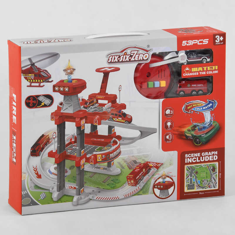 Трек 660 А-305 (18/2) 3 поверхи, 2 машинки, 1 машинка змінює колір, світло, звук, в коробці Трек 660 А-305 (18/2) 3 поверхи, 2 машинки, 1 машинка змінює колір, світло, звук, в коробці