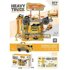 Трек 6661 (36/2) “Будівництво“, 2в1, вантажівка+трек, 46 елементів, металопластикова машинка, пластикові колеса, в коробці