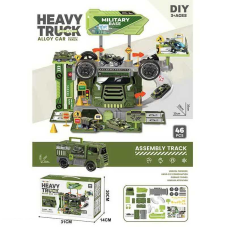 Трек 6663 (36/2) “Військова база“, 2в1, вантажівка+трек, 46 елементів, металопластикова машинка, пластикові колеса, в коробці
