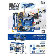 Трек 6664 (36/2) “Поліція“, 2в1, вантажівка+трек, 46 елементів, металопластикова машинка, пластикові колеса, в коробці