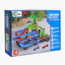 Трек 668-26 (12) “Копальня”, 2 потяги-вагонетки, підіймальний кран, автоматичний підіймач, музика, підсвічування, наліпки, інструкція, в коробці