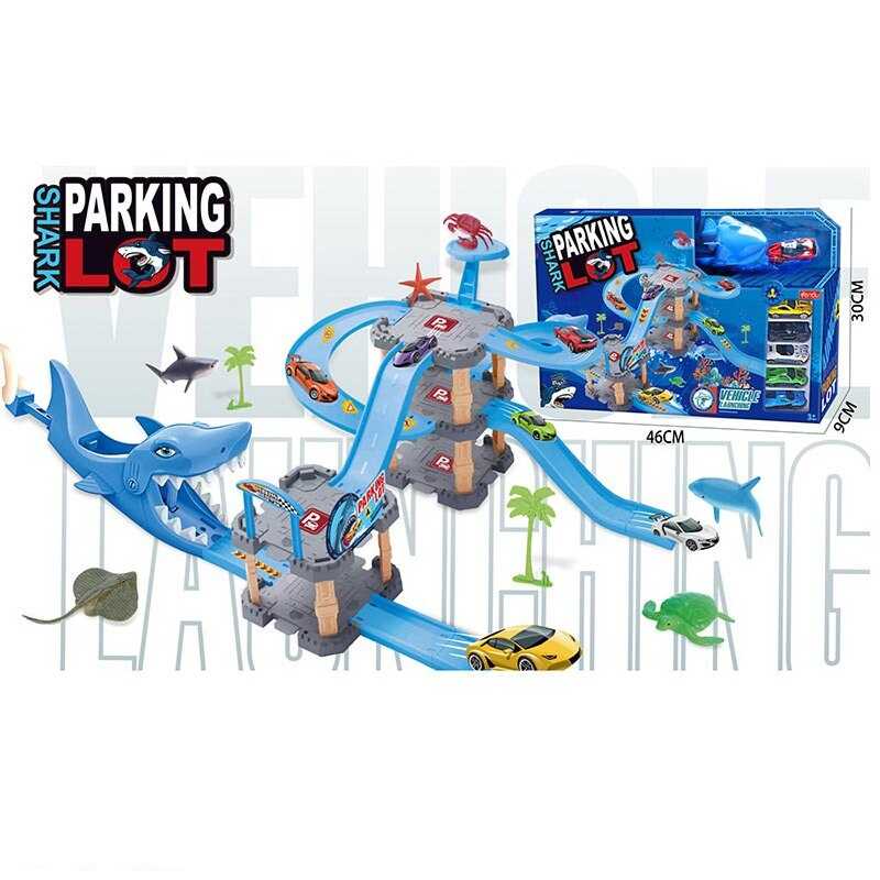 Трек 8864 (24/2) 3 рівні, 6 металопластикових машинок, механічний запускач, фігурки тварин, в коробці Трек 8864 (24/2) 3 рівні, 6 металопластикових машинок, механічний запускач, фігурки тварин, в коробці