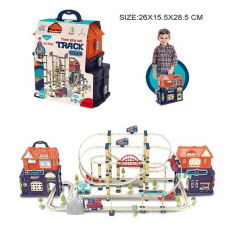 Трек 89973 (12) потяг, звук, 217 елементів, двері будинку відчиняються, у боксі