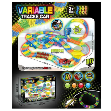 Трек GD 80 A (24) світло, машинка на батарейках, люмінесцентний, автоматичний рух, звук, 227 елементів, довжина треку 446 см, в коробці