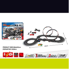 Трек JJ 210-1 (8) 2 машинки, 2 джойстики на батарейках, розмір треку 98х156 см, масштаб 1:43, в коробці