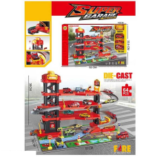 Трек MH 162 (16/2) 64 елементи, 3 машинки, механічний підіймач, підсвічування, звук, на батарейках, наліпки, в коробці