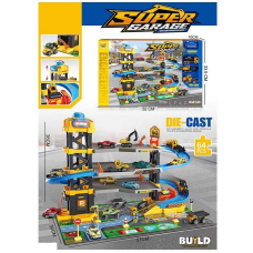 Трек MH 163 (16/2) 3 металопластикових машинки, звук, підсвічування, механічний ліфт, 4 поверхи, ігрове поле, масштаб 1:64, в коробці