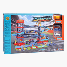 Трек MH 164 (16/2) звук, підсвічування, механічний підйомник, 4 рівні, 3 металопластикові машинки, килимок, аксесуари, в коробці