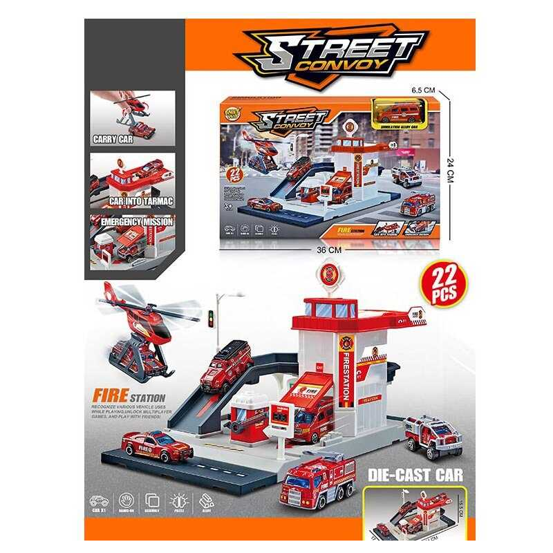 Трек MH 174 (48/2) 22 елементи, наліпки, машинка, вертоліт, в коробці