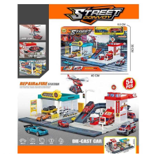 Трек MH 182 (24/2) 54 елементи, наліпки, 2 машинки, вертоліт, в коробці