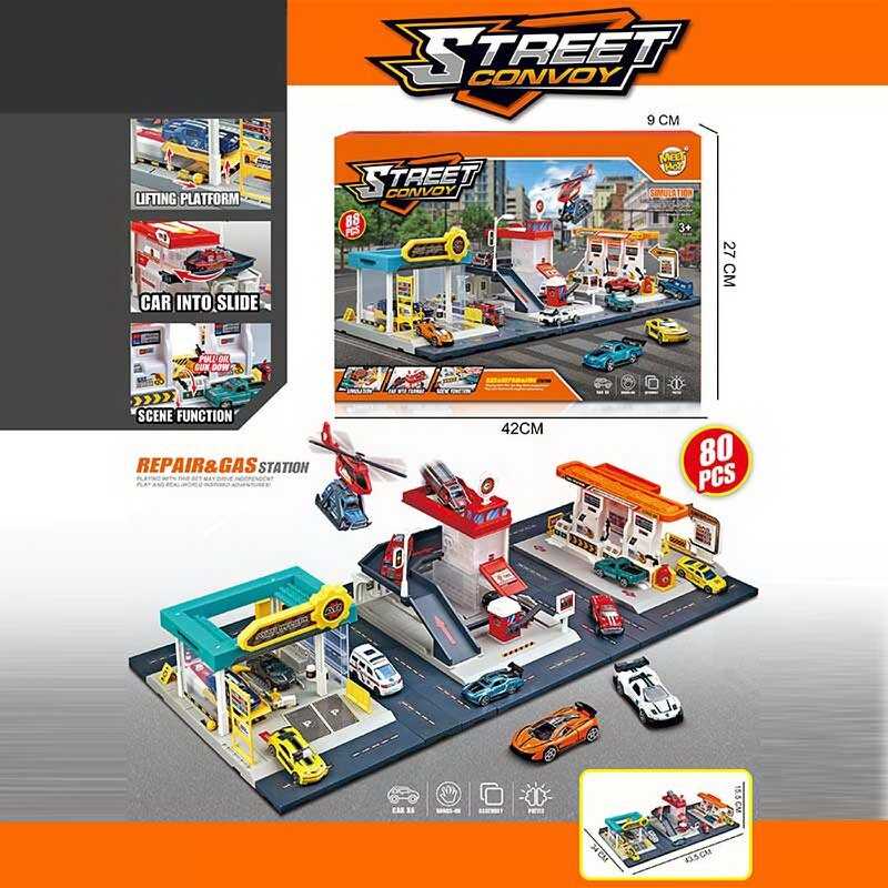 Трек MH 189 (12) 3 в 1, 70х34х19,5 см, 88 елементів, 6 металопластикових машинок, в коробці Трек MH 189 (12) 3 в 1, 70х34х19,5 см, 88 елементів, 6 металопластикових машинок, в коробці