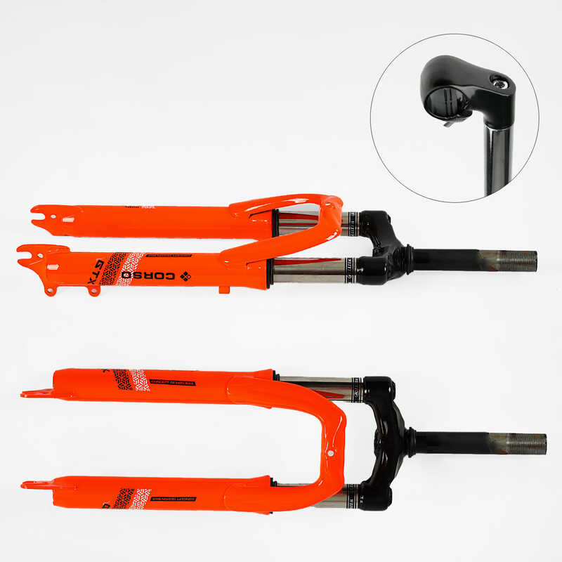 Вилка велосипедна амортизаційна 24““ SK-24520 (1) (10) матеріал сталь, 38мм, під регульваний винос керма, без перемикача