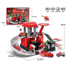 Трек TN 1288 Штрих=00042 (24/2) 43 елементи, довжина 52см, 3 металопластикові машинки, вертоліт, в коробці