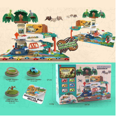 Трек XZ 1068 (10) 2 варіанти збору, автоматичний підйомник, 2 режими: беззвучний та з мелодією, 6 машинок, в коробці