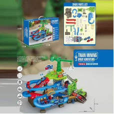 Трек ZX 002 A (12)  автоматичний підіймач, 2 режими роботи, механічний кран-підіймач обертається по колу, мелодія, машина-маніпулятор, машинки, тріскачка, в коробці