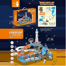 Трек ZX 006 A (12) “Космічна станція“, трек, світло, мелодія, ОЗВУЧУВАННЯ АНГЛІЙСЬКОЮ, ракета, механічний ліфт, автоматичний підіймач, в коробці