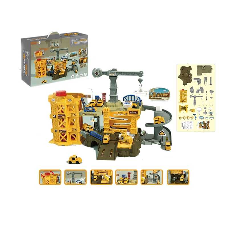 Трек ZX 661 A (16) “Будівництво”, механічний підйомник, кран, 4 машинки, в коробці Трек ZX 661 A (16) “Будівництво”, механічний підйомник, кран, 4 машинки, в коробці