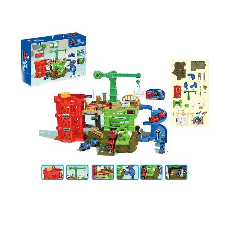 Трек ZX 662 A (16) “Вантажна станція”, механічний підйомник, кран, 4 машинки, в коробці Трек ZX 662 A (16) “Вантажна станція”, механічний підйомник, кран, 4 машинки, в коробці