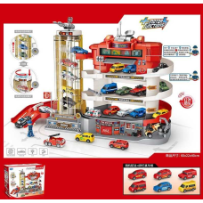 Трек Е 7004 / В 6003 (4) 4 поверхи, 6 машинок, автоматичний підіймач, світло, звук, англійська озвучка, в коробці