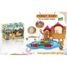 Трек з будиночком 3019 (24) 1 фігурка, декорації, 1 потяг, на батарейках, наліпки, в коробці