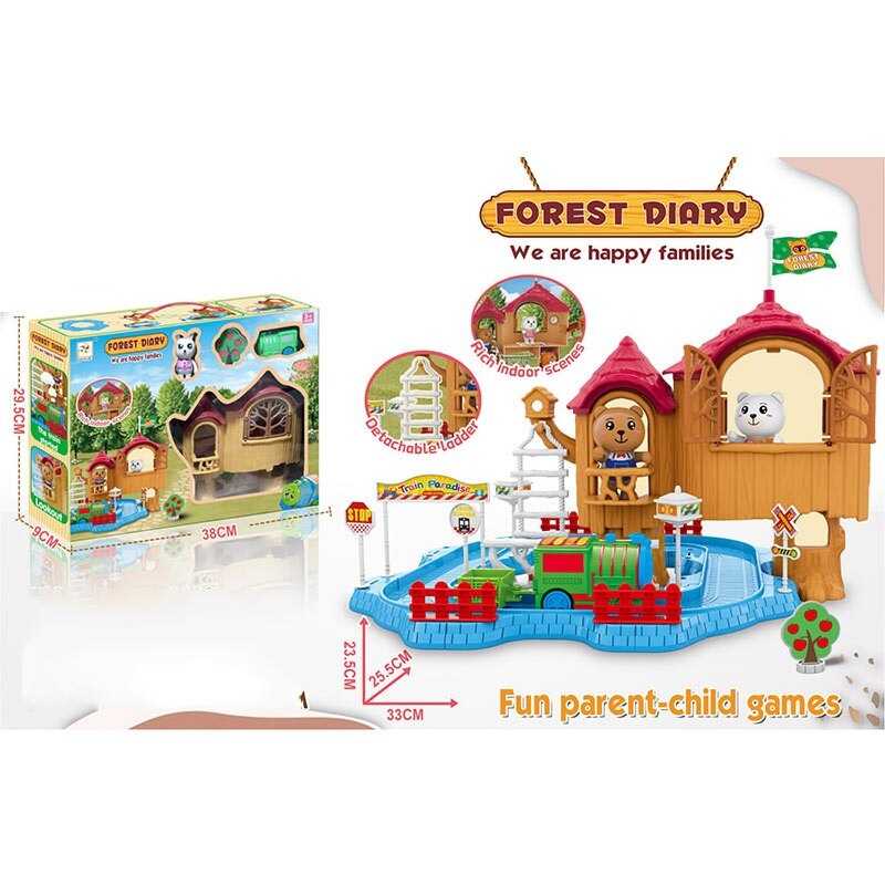 Трек з будиночком 3019 (24) 1 фігурка, декорації, 1 потяг, на батарейках, наліпки, в коробці