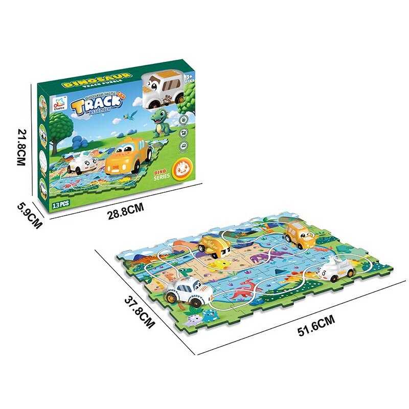 Трек пазловий YDX 021 (48) 12 пазлових елементів, машинка на батарейці, автоматичний принцип роботи, в коробці Трек пазловий YDX 021 (48) 12 пазлових елементів, машинка на батарейці, автоматичний принцип роботи, в коробці
