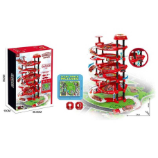 Трек-парковка 660 A-325 (10/2) масштаб - 1:64, автоматичний підіймач, підсвічування, звукові ефекти, металопластикові машинка і вертоліт,  наліпки, мапа, в коробці