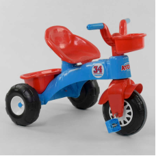 Триколісний велосипед Pilsan 07-169 (1) колір КРАСНО-СИНІЙ, пластикові колеса з порізненою накладкою, кошик, багажник, в коробці