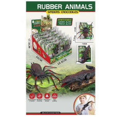Тягучка 6006 B (18/2) ЦІНА ЗА 20 ШТУК В БЛОЦІ, крокодил і павук, гумовий тулуб і кінцівки, в коробці