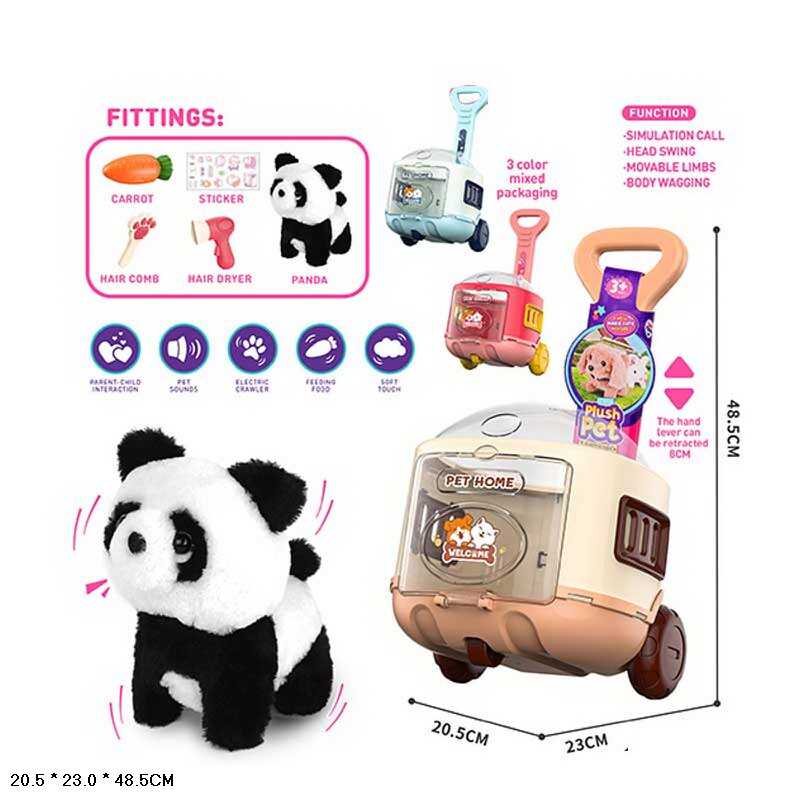 Улюбленець 062-1 (24/2) “Пандочка”, на батарейках, звук, рух лапками, головою і хвостиком, ходить, у валізі